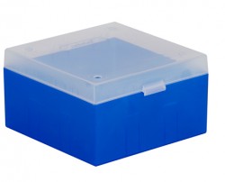Cryo cső tároló doboz PP kék 133x133mm mag 75mm