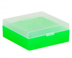 Cryo cső tároló doboz PP zöld 133x133mm mag 52mm