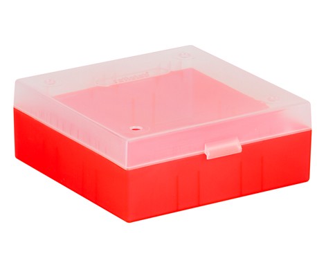 Cryo cső tároló doboz PP piros 133x133mm mag52mm