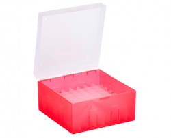 Cryo cső tároló doboz PP piros 133x133mm mag 75mm