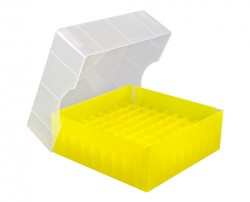 Cryo cső tároló doboz PP állítható magasságú sárga 7x7