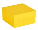 Cryo cső tároló karton doboz fedéllel sárga 136x136mm mag 75mm
